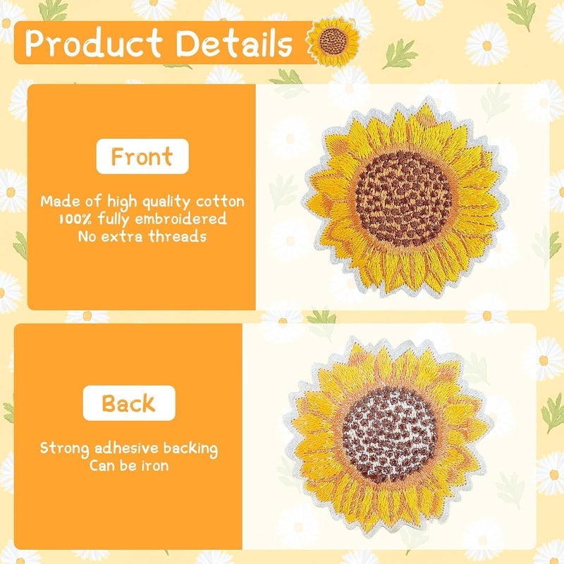 RF-patch 42 Pcs Flower Iron on Patches, Embroidered Butterfly Iron on/Sew on Patches for Clothes, Hats, Dress, Backpacks - Image 4